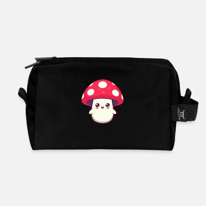 Fliegenpilz Süß Lachen Pilz - Recycelte Kulturtasche - Schwarz