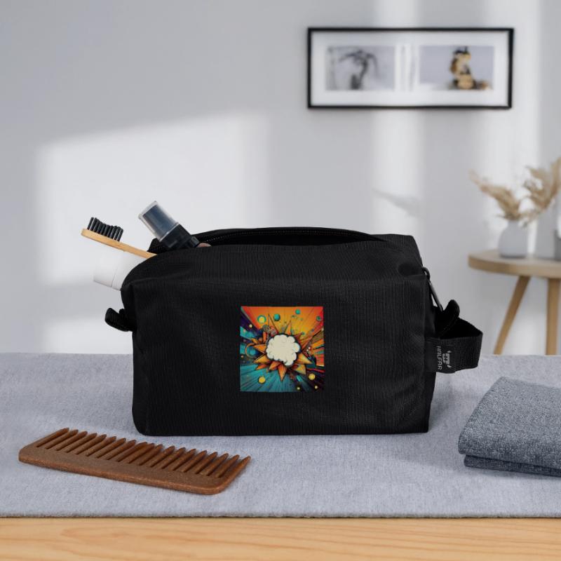 Vibrant Abstract Explosive Cloud Design Recycled Toiletry Zip Bag