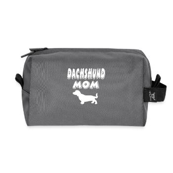 Dachshund - Recycled Toiletry Zip Bag - anthracite - Front