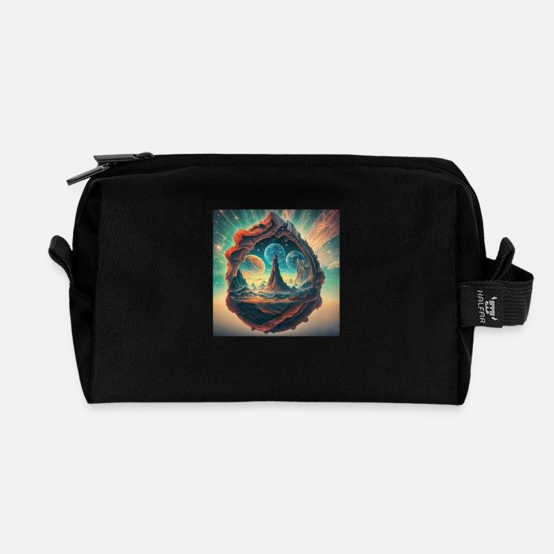Magic Portal - Recycled Toiletry Zip Bag - black