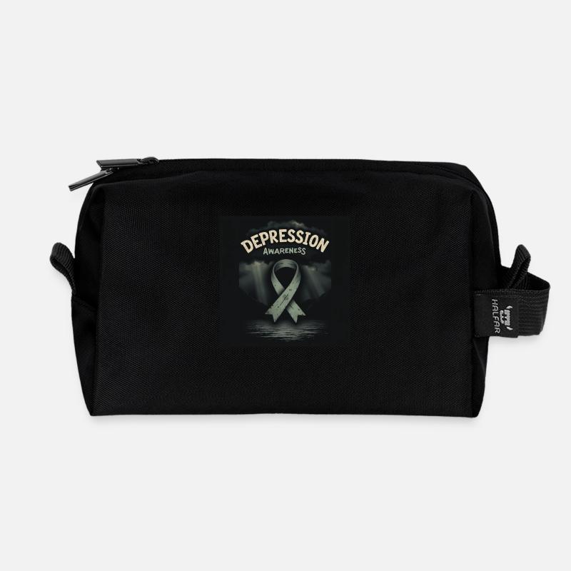 Depression Awareness - Recycled Toiletry Zip Bag - black