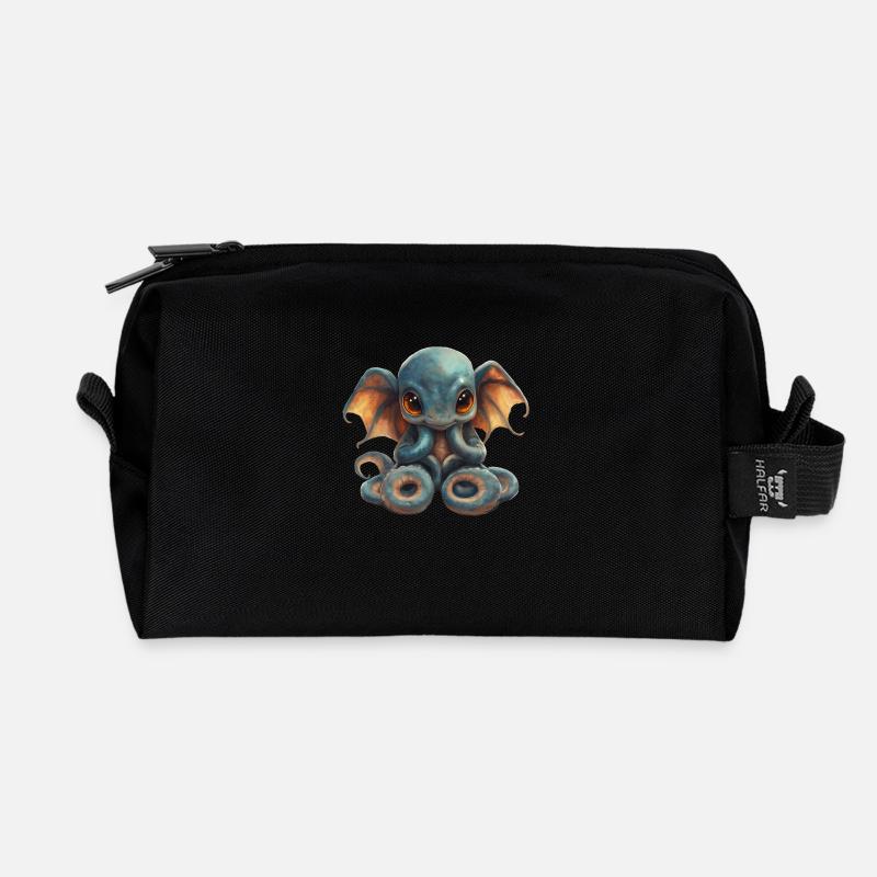 Octopus - Recycled Toiletry Zip Bag - black
