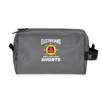 Elektriker Humor Elektrotechniker Ingenieur - Recycelte Kulturtasche - Anthrazit - Vorne