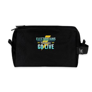 Elektriker Humor Elektrotechniker Ingenieur - Recycelte Kulturtasche - Schwarz - Vorne