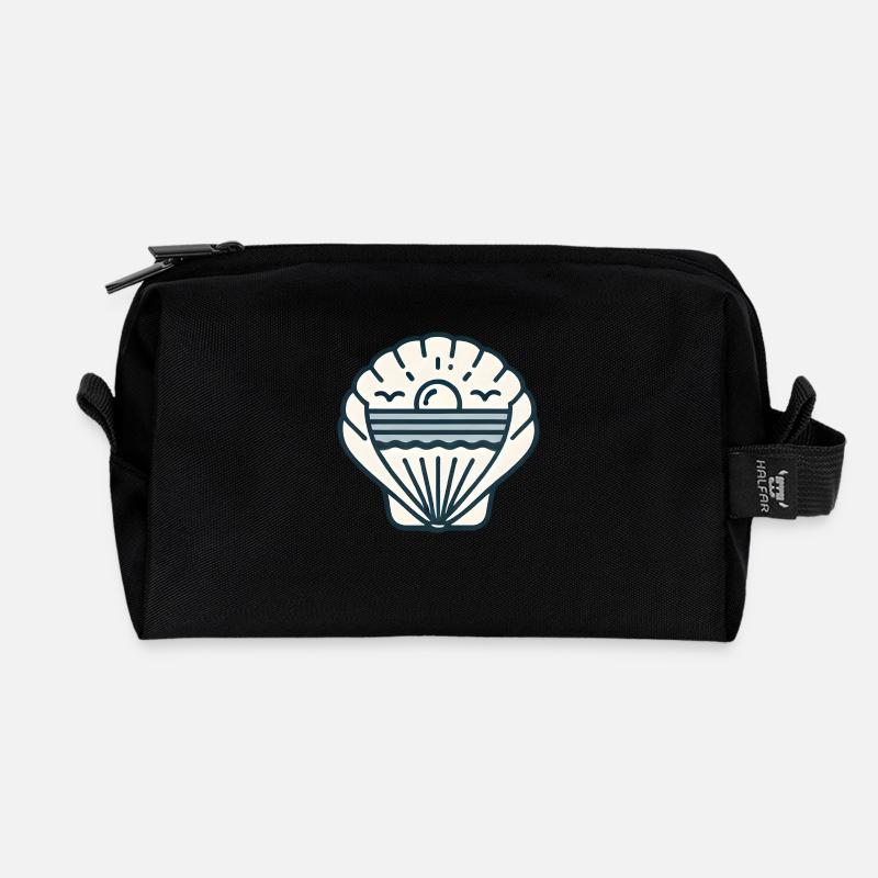 Strandmuschel - Recycelte Kulturtasche - Schwarz