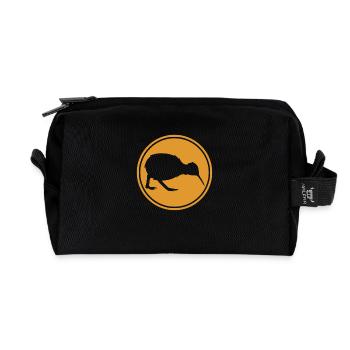 Kiwi - Neuseeland - Nouvelle-Zélande - Maori - Aotearoa - Trousse de toilette en tissu recyclé - noir - Devant