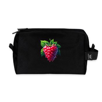 Framboise feuillu coulante - Trousse de toilette en tissu recyclé - noir - Devant
