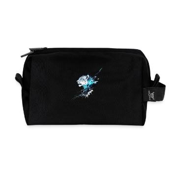 Schneeleopard - Recycelte Kulturtasche - Schwarz - Vorne