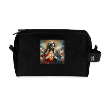 Holly Mary Maria Madonna Mariana Virgin Mary Holy - Recycled Toiletry Zip Bag - black - Front