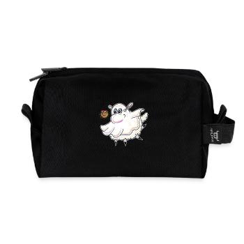Wolly Sheepling Halloween Ghost - Recycled Toiletry Zip Bag - black - Front