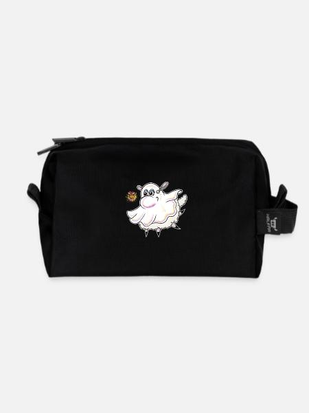 Wolly Sheepling Halloween Ghost - Recycled Toiletry Zip Bag - black