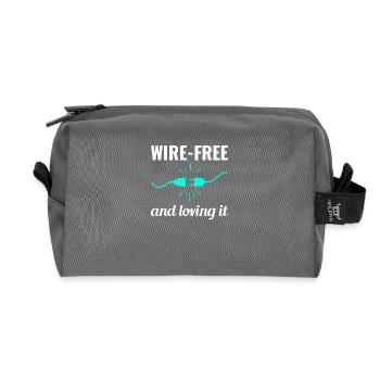 Électricien : sans fil et aimant la vie - Trousse de toilette en tissu recyclé - anthracite - Devant