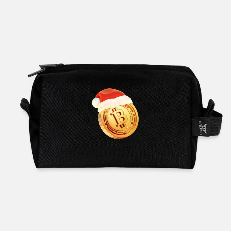 Weihnachtliches Bitcoin Design – Krypto Weihnachts - Recycelte Kulturtasche - Schwarz