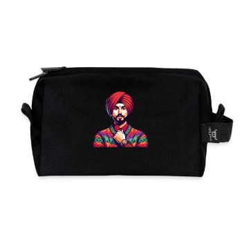 Indischer Mann Traditionelles Outfit Mumbai - Recycelte Kulturtasche - Schwarz - Vorne