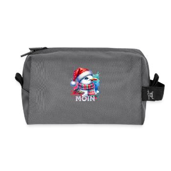 Moin Möwe Weihnachten - Recycelte Kulturtasche - Anthrazit - Vorne