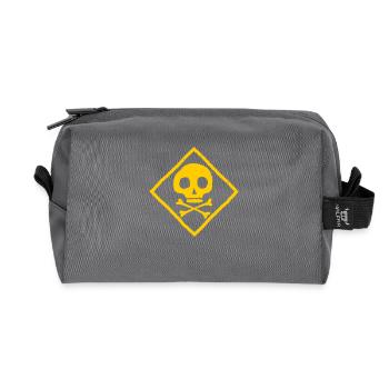 skull and bones - Recycled Toiletry Zip Bag - anthracite - Front