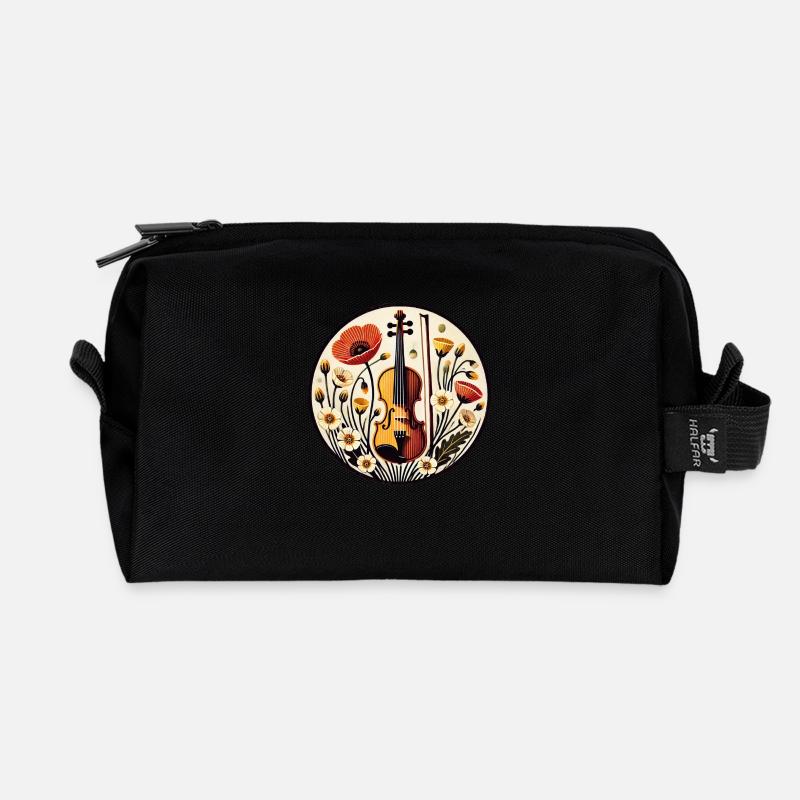 Geige - Recycelte Kulturtasche - Schwarz