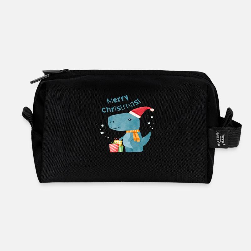 Merry Christmas - Recycled Toiletry Zip Bag - black