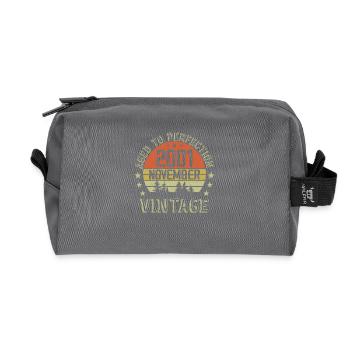 Birthday November 2001 Vintage November Gift - Recycled Toiletry Zip Bag - anthracite - Front