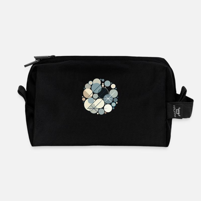 Serene Shapes design - Recycled Toiletry Zip Bag - black