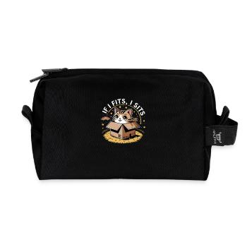 Wenn ich passe, sitze ich - Recycelte Kulturtasche - Schwarz - Vorne