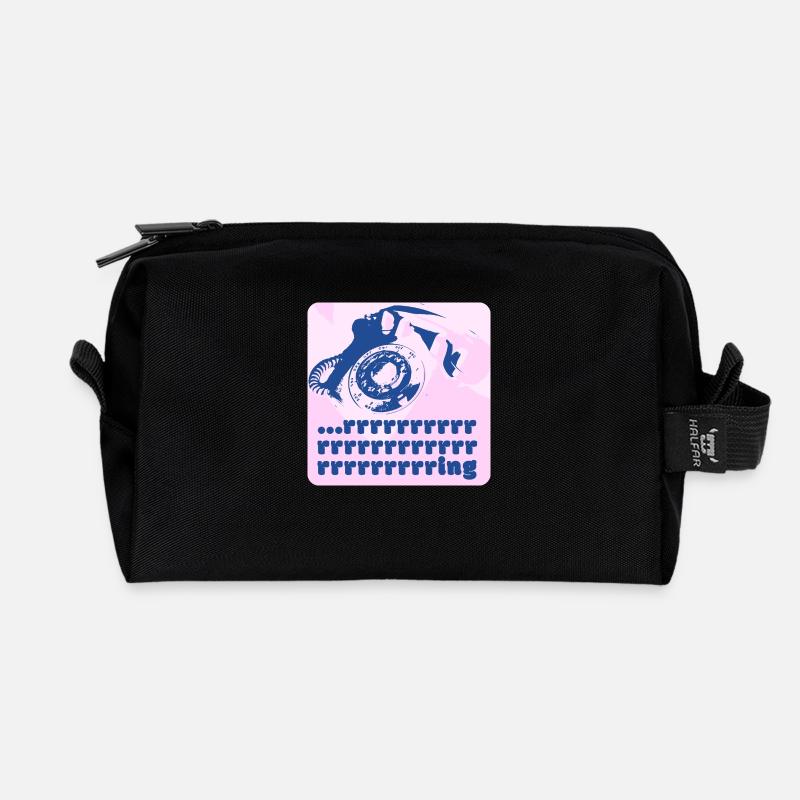 Retro Telefon - "Rrrrrrring" - Recycelte Kulturtasche - Schwarz