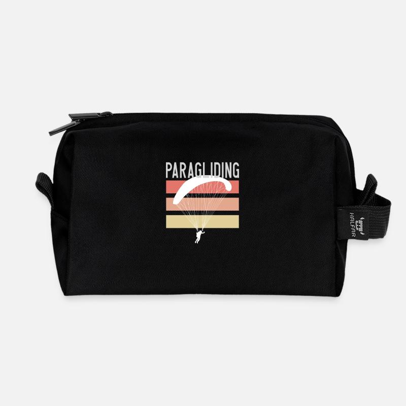 Paragliding & Gleitschirmfliegen - Recycled Toiletry Zip Bag - black