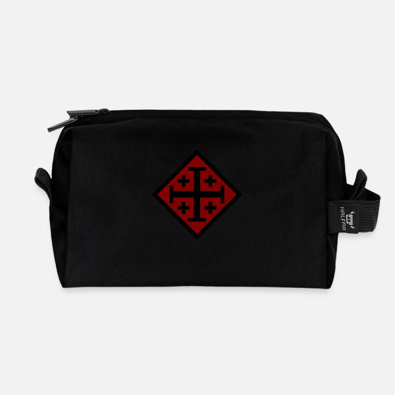 Kreuz von Jerusalem - Recycelte Kulturtasche - Schwarz