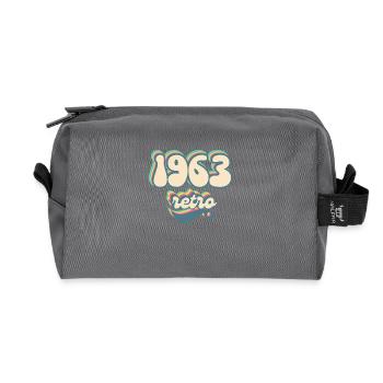 1963 Retro Geschenkidee - Recycelte Kulturtasche - Anthrazit - Vorne