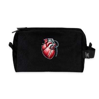 Explosive Herzgranaten-Fusionskunst - Recycelte Kulturtasche - Schwarz - Vorne