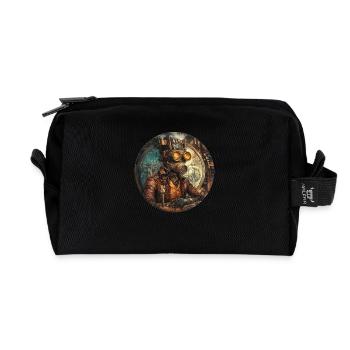Technologie steampunk : le rétro rencontre l’avenir - Trousse de toilette en tissu recyclé - noir - Devant