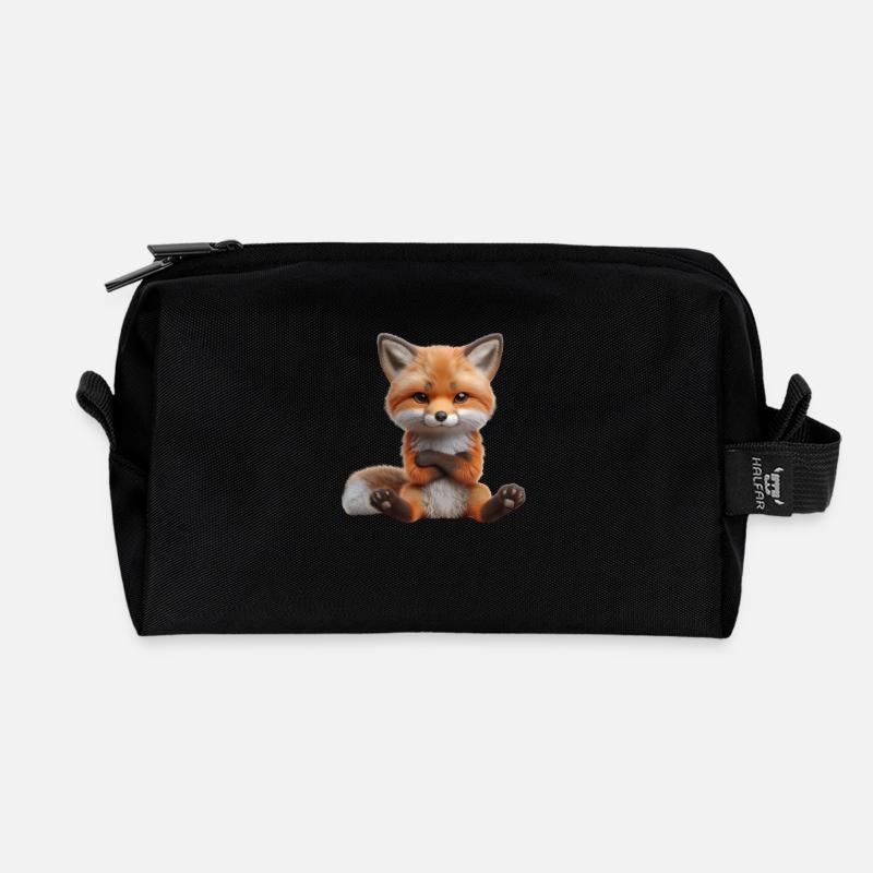 Fuchs grimmig 1 - Recycelte Kulturtasche - Schwarz