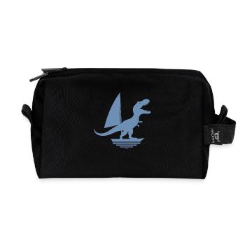Dinosaure T-Rex Voilier Silhouette minimaliste - Trousse de toilette en tissu recyclé - noir - Devant