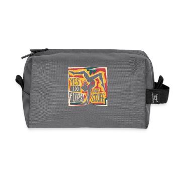 Bien sûr, je fais des flips et tout - Trousse de toilette en tissu recyclé - anthracite - Devant