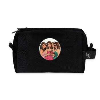 Profitez de moments heureux avec vos amis - Trousse de toilette en tissu recyclé - noir - Devant