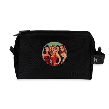Eleganter Abend mit den besten Freundinnen - Recycelte Kulturtasche - Schwarz - Vorne