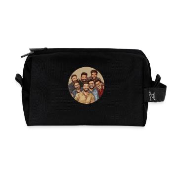 Amis pour la vie – rires et cohésion - Trousse de toilette en tissu recyclé - noir - Devant