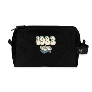 1983 Retro Geschenkidee - Recycelte Kulturtasche - Schwarz - Vorne