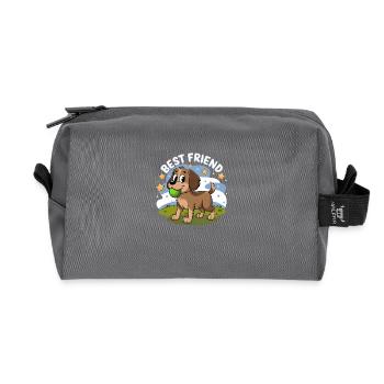 Bester Freund Hund - Recycelte Kulturtasche - Anthrazit - Vorne