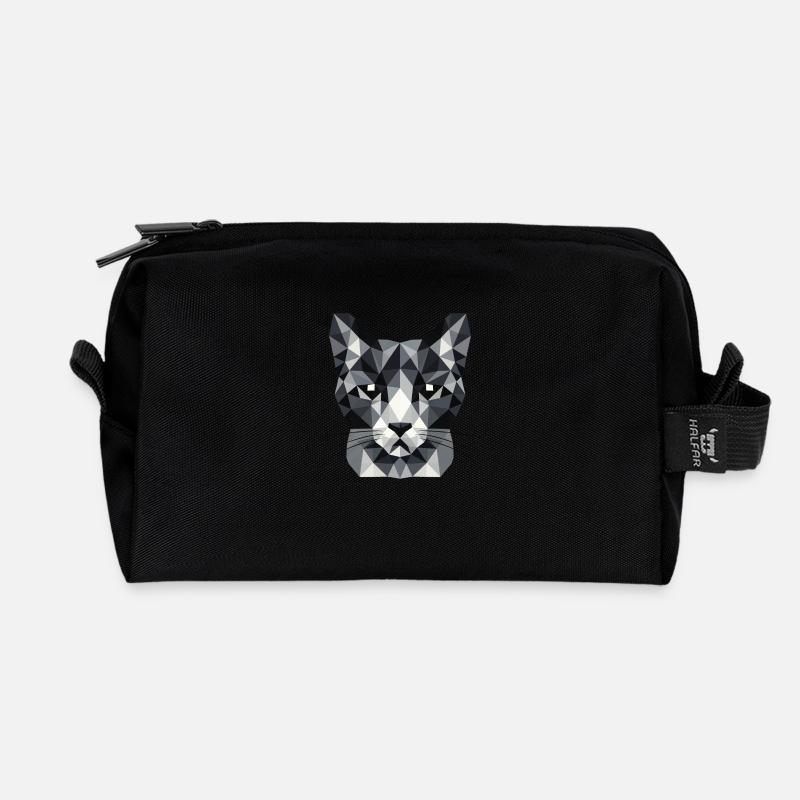 Design "Fractured Whiskers" - Recycelte Kulturtasche - Schwarz