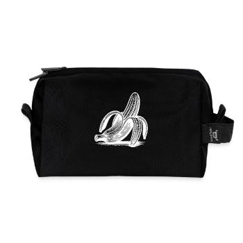 Striptease Bananen Zeichnung Tusche Style - Recycelte Kulturtasche - Schwarz - Vorne