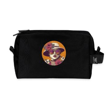 Fleurs et style : Une touche de glamour estival ! - Trousse de toilette en tissu recyclé - noir - Devant