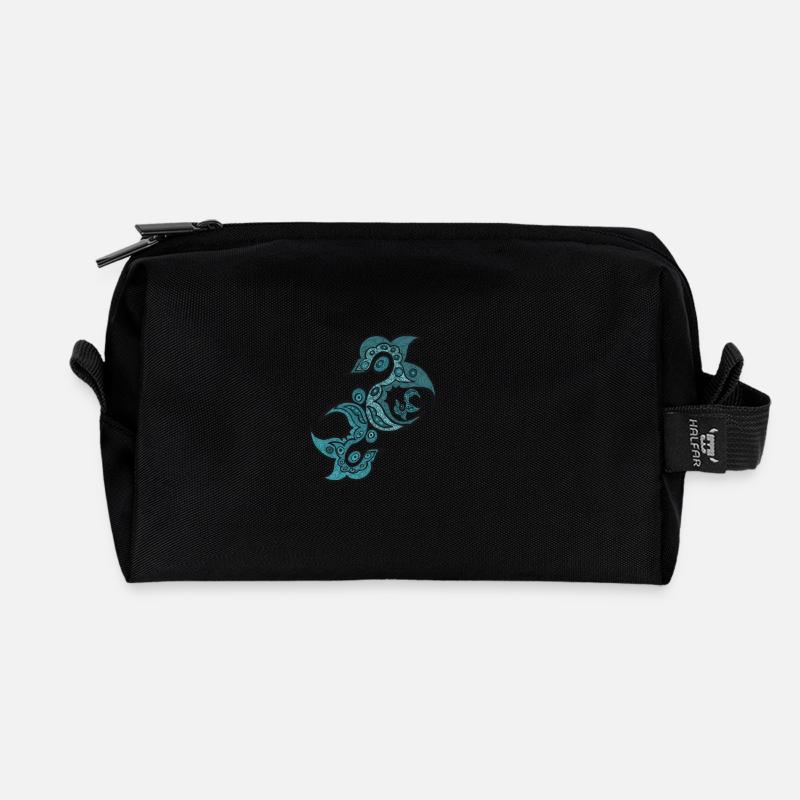 Türkis - Recycelte Kulturtasche - Schwarz