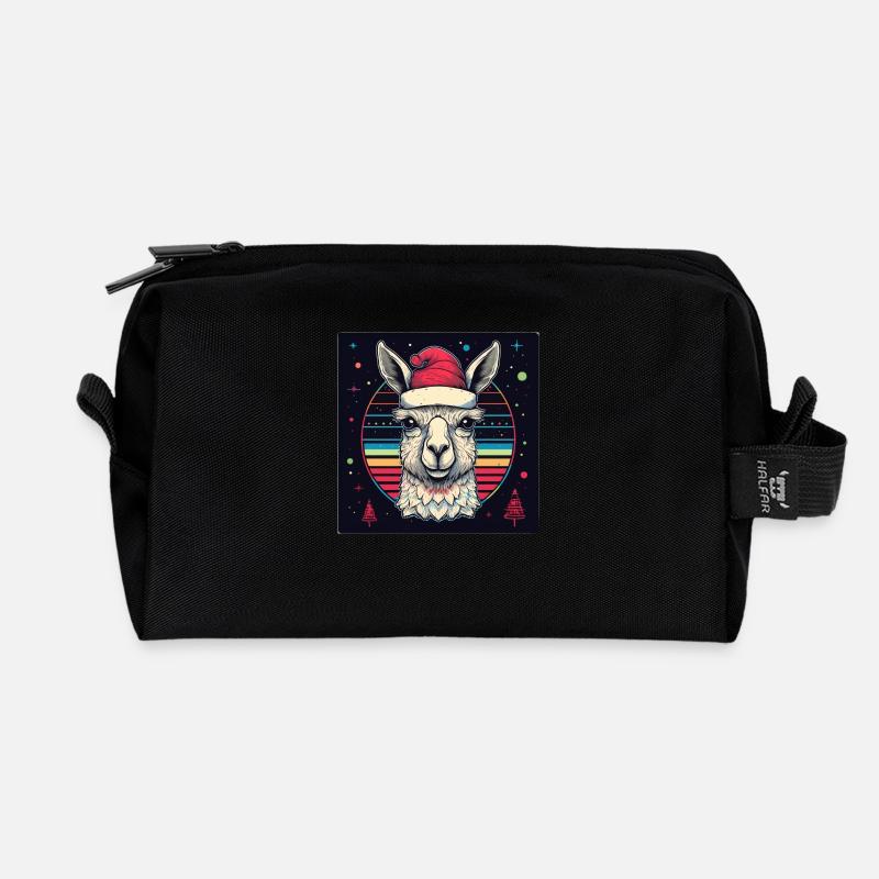 Alpaca X-Mas - Recycled Toiletry Zip Bag - black
