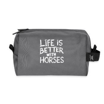 Les chevaux rendent la vie plus belle - Trousse de toilette en tissu recyclé - anthracite - Devant