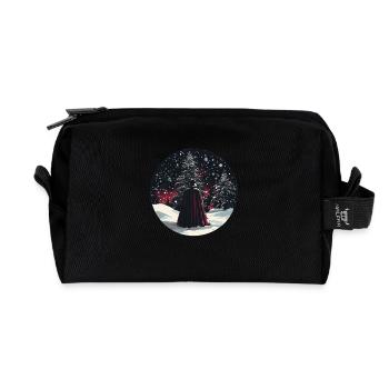 Dark Guardian in the Winter Forest - Recycled Toiletry Zip Bag - black - Front