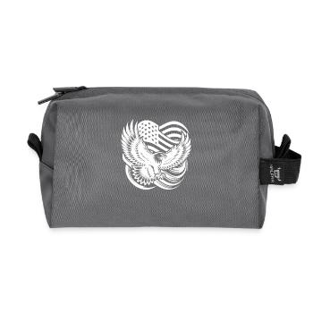 Bird of Prey USA Flag Symbol of Power and Power - Recycled Toiletry Zip Bag - anthracite - Front