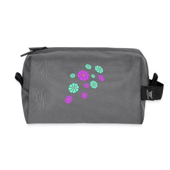 Beaucoup de jolies fleurs colorées motif décoratif belle - Trousse de toilette en tissu recyclé - anthracite - Devant