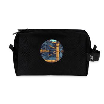 Industrielle Rohrsysteme - Recycelte Kulturtasche - Schwarz - Vorne
