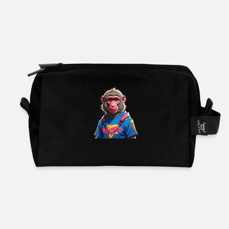 Baboon - Recycled Toiletry Zip Bag - black